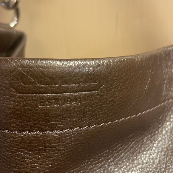 COACH shoulder chocolate color leather bag.excellent color no marks or stains. - Picture 2 of 10